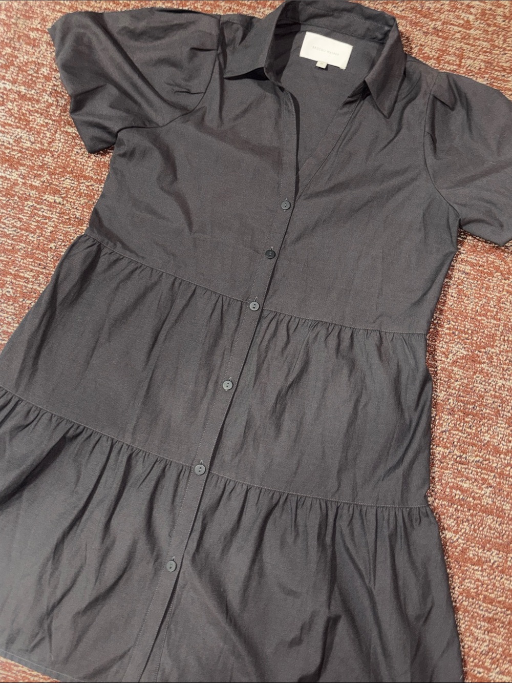 Brochu Walker Havana mini dress flowly loose fit tiered mini dress full sleeve